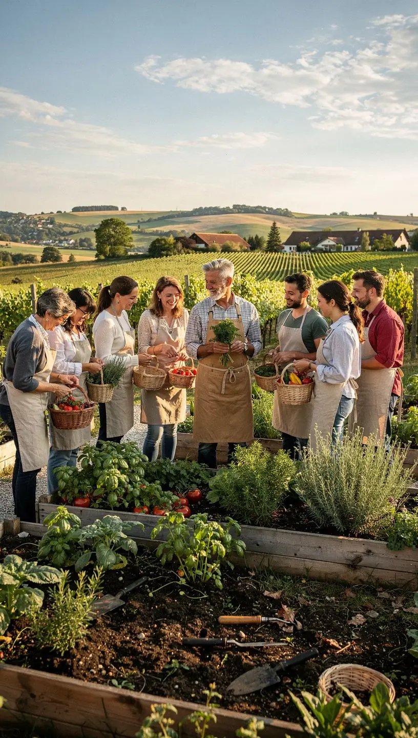 Eine Gruppe von angehenden Restaurantmanagern, die in einem Seminarraum an einem Tisch sitzen und aktiv an einer Diskussion teilnehmen.