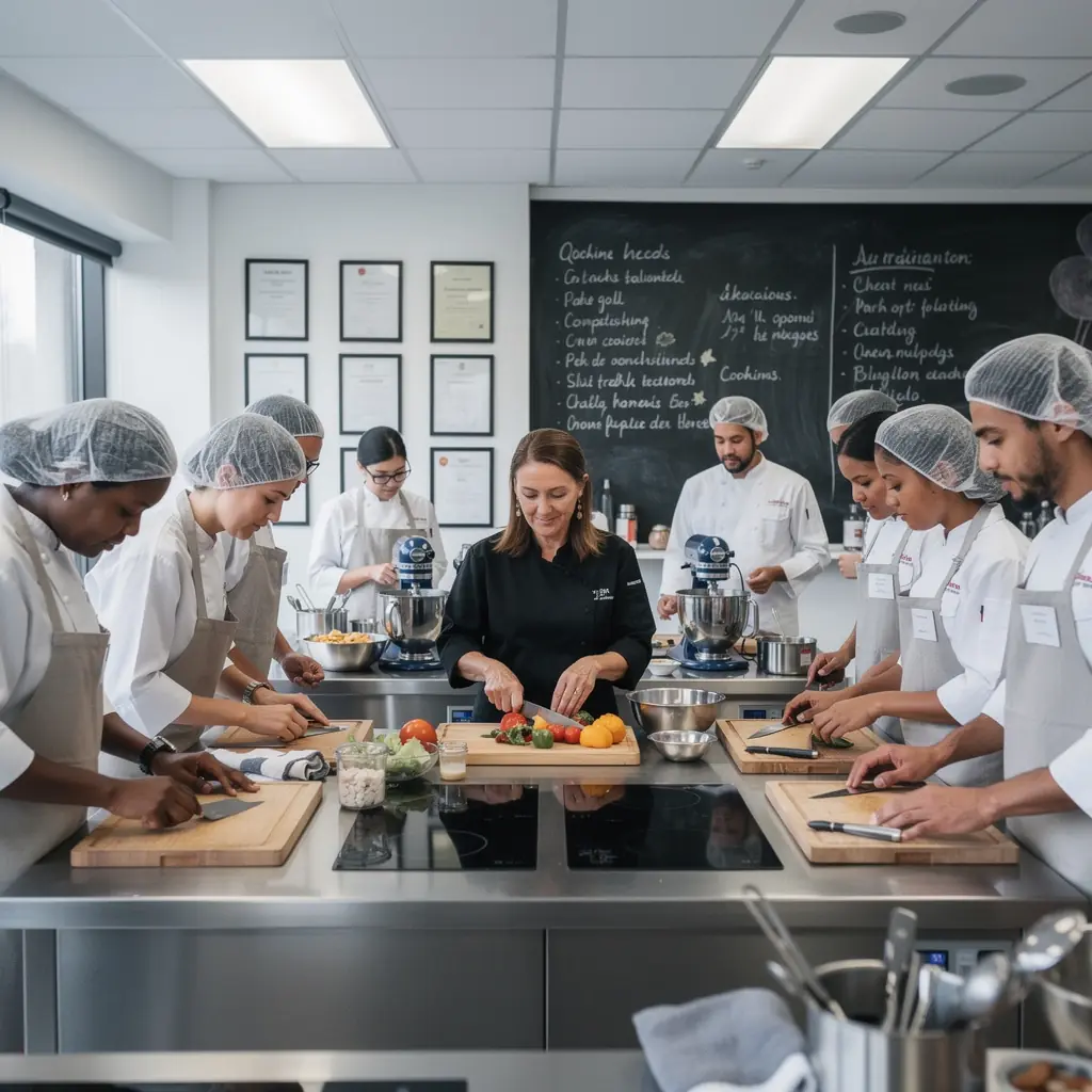 Ein Koch, der in einer modernen Küche frische Zutaten zubereitet und dabei eine innovative Speise kreiert.