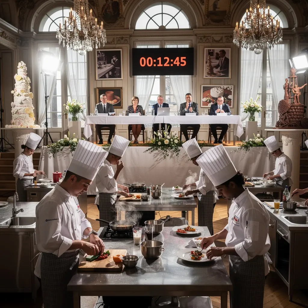 Ein Koch, der in einer modernen Küche frische Zutaten für ein Gericht vorbereitet.