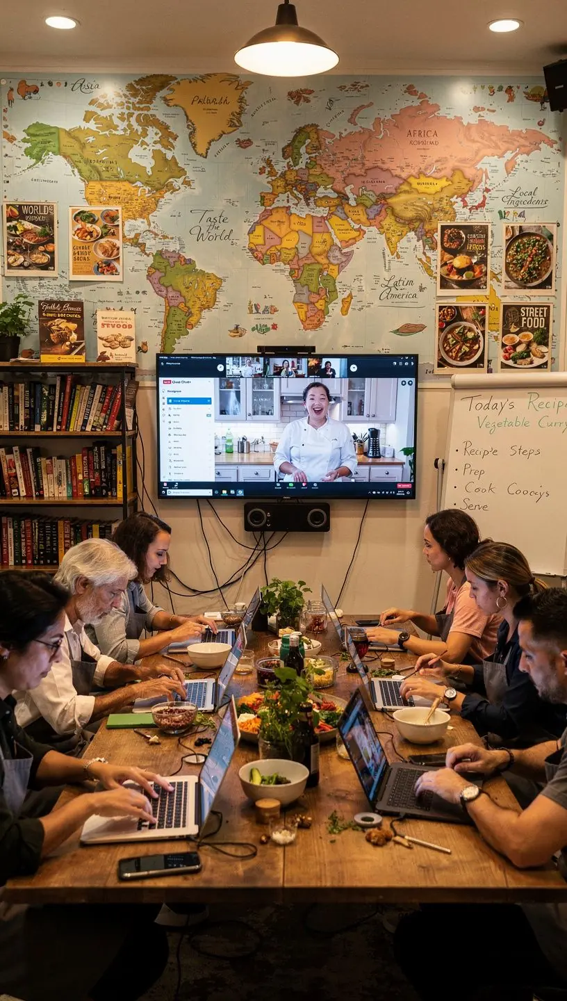 Ein geschГ¤ftiger Restaurantbetrieb mit Mitarbeitern, die Speisen an GГ¤ste servieren.